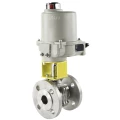 Кран шаровой DN.ru BV3232P(2pc)-FP-F-ISO-H Ду50 Ру40 полнопроходной двухходовой, нержавеющая сталь 316, фланцевый, уплотнение - PTFE, с электроприводом ГЗ-ОФВ-80/21К 24В
