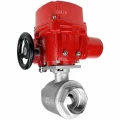 Кран шаровой DN.ru BV3232P(2pc)-FP-T-ISO-H Ду40 Ру63 полнопроходной двухходовой, нержавеющая сталь 316, внутренняя резьба, уплотнение - PTFE, со взрывозащищенным электроприводом DN.ru QT-EX-010EM-O2-380VAC-У1