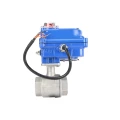 Кран шаровой DN.ru BV3232P(2pc)-FP-T-ISO-H Ду10 Ру63 полнопроходной двухходовой, нержавеющая сталь 316, внутренняя резьба, уплотнение - PTFE, с электроприводом четвертьоборотным QT-N-003EM-O1-220VAC-У1 blue