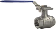 Кран шаровой DN.ru BV3232P(2pc)-FP-T-ISO-H Ду25 Ру63 полнопроходной двухходовой, нержавеющая сталь 316, внутренняя резьба, уплотнение - PTFE, с ISO-фланцем и рукояткой, 11х11, F04/F05