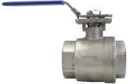 Кран шаровой DN.ru BV3232P(2pc)-FP-T-ISO-H Ду50 Ру63 полнопроходной двухходовой, нержавеющая сталь 316, внутренняя резьба, уплотнение - PTFE, с ISO-фланцем и рукояткой, 14х14, F05/F07