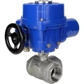 Кран шаровой DN.ru BV3232P(4pc)-SP-3WL-T-ISO-H Ду40 Ру63 стандартнопроходной трехходовой L-тип, нержавеющая сталь SS316, внутренняя резьба, уплотнение - PTFE, с 1/4-оборотным электроприводом DN.ru QT-N-005M-O2-380VAC-У1
