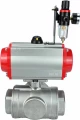 Кран шаровой DN.ru BV3232P(4pc)-SP-3WL-T-ISO-H Ду20 Ру63 стандартнопроходной трехходовой L-тип, нержавеющая сталь SS316, внутренняя резьба, уплотнение - PTFE, с пн.приводом DN.ru PA-DA-052 c пн.распределителем DN.ru 4M310-08 24 В и БПВ AFC2000