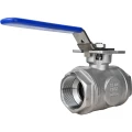 Кран шаровой DN.ru BV3232P(4pc)-SP-3WL-T-ISO-H WDVF Ду40 Ру63 стандартнопроходной, 3-ходовой L-тип, внутренняя резьба, корпус - нержавеющая сталь AISI 316, уплотнение - PTFE, с ISO-фланцем и рукояткой