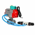 Кран шаровой DN.ru BV3232P(4pc)-SP-3WT-T-ISO-H WDVF Ду25 Ру63 стандартнопроходной, 3-ходовой Т-тип, внутренняя резьба, нержавеющая сталь AISI 316, с пневмоприводом PA-DA-065, пневмораспределителем 4V320-08 AC220V и магнитным переключателем ALS200D