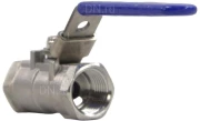 Кран шаровой DN.ru BV3232P-SP-T-H Ду15 Ру63 стандартнопроходной двухходовой, нержавеющая сталь SS316, внутренняя резьба, уплотнение - PTFE, ручка-рычаг