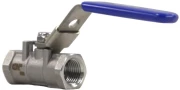 Кран шаровой DN.ru BV3232P-SP-T-H Ду8 Ру63 стандартнопроходной двухходовой, нержавеющая сталь SS316, внутренняя резьба, уплотнение - PTFE, ручка-рычаг