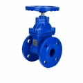 Задвижка клиновая 30ч39р (аналог МЗВ) DN.ru GVWN1414N-2W-F-S blue Ду100 Ру10/16 фланцевая, корпус - чугун GGG50, клин - чугун GGG50, уплотнение - NBR, с невыдвижным штоком, со штурвалом, цвет - синий