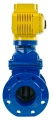 Задвижка клиновая 30ч939р (аналог МЗВ) DN.ru GVWN1414E-2W-F Ду100 Ру16 фланцевая, клин - обрезиненный, шпиндель - невыдвижной, корпус - чугун GGG-50, уплотнение - EPDM, с электроприводом DN.ru MT-N-010EM-O1-380VAC-У1 380В, цвет- синий