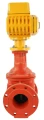 Задвижка клиновая 30ч939р (аналог МЗВГ) Завод им. Гаджиева Ду80 Ру16 фланцевая, клин - обрезиненный, шпиндель - невыдвижной, корпус - чугун, уплотнение - резина, с электроприводом DN.ru MT-N-010EM-О1-220VAC-У1 , цвет - красный