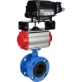 Затвор дисковый поворотный DN.ru WBV1313E-2W-F-H Ду65 Ру16 фланцевый, корпус - чугун GGG40, диск - чугун GGG40, уплотнение - EPDM, с пневмоприводом DN.ru PA-DA-105 и позиционером DN.ru YT-1000RSN с обратной связью