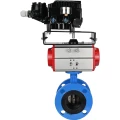 Затвор дисковый поворотный DN.ru WBV1313E-2W-F-H Ду200 Ру16 фланцевый, корпус - чугун GGG40, диск - чугун GGG40, уплотнение - EPDM, с пневмоприводом DN.ru PA-DA-140 и позиционером DN.ru YT-1000RSN без обратной связи
