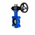 Затвор дисковый поворотный DN.ru WBV1631E-2W-Fb-H Ду100 Ру16 LUG межфланцевый, корпус - чугун QT450, диск - нержавеющая сталь AISI 304, уплотнение - EPDM, с редуктором HGB RQN1-180Z