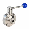 Затвор дисковый поворотный кламповый DN.ru WBV3131E-2W-C-H Ду25 Ру10 корпус - пищевая нержавеющая сталь 304, уплотнение – EPDM, присоединение - кламп (clamp), с рукояткой