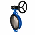 Затвор дисковый поворотный DN.ru WBV3431E-2W-Fb-ISO-R Ду350 Ру16 межфланцевый, корпус - углеродистая сталь WCB, диск - нержавеющая сталь AISI 304, уплотнение - EPDM, с редуктором
