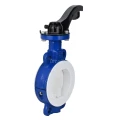 Затвор дисковый поворотный DN.ru WBV3434Pf-2W-Fb-H Ду100 Ру16 корпус - углеродистая сталь WCB, диск - углеродистая сталь WCB, футерованный PTFE, уплотнение - PTFE, межфланцевый, с рукояткой