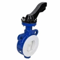 Затвор дисковый поворотный DN.ru WBV3434Pf-2W-Fb-H Ду65 Ру16 корпус - углеродистая сталь WCB, диск - углеродистая сталь WCB, футерованный PTFE, уплотнение - PTFE, межфланцевый, с рукояткой