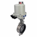 Затвор дисковый поворотный DN.ru WBV3232N-2W-Fb-H Ду200 Ру16, корпус - нержавеющая сталь 316L, диск - нержавеющая сталь 316L, уплотнение - NBR, с электроприводом ГЗ-ОФ-300/28М 220В