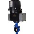 Затвор дисковый поворотный DN.ru WBV0232E-2W-Fb-H Ду25 Ру16 межфланцевый, корпус - алюминиевый сплав, диск - нержавеющая сталь 316L, уплотнение - EPDM, с электроприводом четвертьоборотным DN.ru QTSA-N-003EM-O0-220VAC с пружинным возвратом