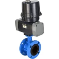 Затвор дисковый поворотный DN.ru WBV1331E-2W-F-H Ду100 Ру16 фланцевый, корпус - чугун GGG40, диск - нержавеющая сталь 304, уплотнение - EPDM, с электроприводом четвертьоборотным DN.ru QTSA-N-014EM-O0-220VAC с пружинным возвратом