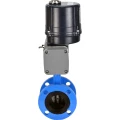 Затвор дисковый поворотный DN.ru WBV1331E-2W-F-H Ду125 Ру16 фланцевый, корпус - чугун GGG40, диск - нержавеющая сталь 304, уплотнение - EPDM, с электроприводом четвертьоборотным DN.ru QTSA-N-030EM-O0-220VAC с пружинным возвратом