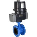 Затвор дисковый поворотный DN.ru WBV1331E-2W-F-H Ду150 Ру16 фланцевый, корпус - чугун GGG40, диск - нержавеющая сталь 304, уплотнение - EPDM, с электроприводом четвертьоборотным DN.ru QTSA-N-030EM-O0-220VAC с пружинным возвратом