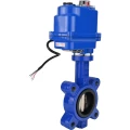 Затвор дисковый поворотный DN.ru WBV1616E-2W-Fb-H Ду50 Ру16 LUG межфланцевый, корпус - чугун QT450, диск - чугун QT450, уплотнение - EPDM, с электроприводом QT-N-003EM-O1-12VDC-У1 blue 12В