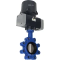 Затвор дисковый поворотный DN.ru WBV1631E-2W-Fb-H Ду50 Ру16 LUG межфланцевый, корпус - чугун QT450, диск - нержавеющая сталь AISI 304, уплотнение - EPDM, с электроприводом четвертьоборотным DN.ru QTSA-N-003EM-O0-220VAC с пружинным возвратом