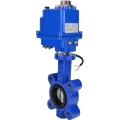 Затвор дисковый поворотный DN.ru WBV1631N-2W-Fb-H Ду50 Ру16 LUG межфланцевый, корпус - чугун QT450, диск - нержавеющая сталь AISI 304, уплотнение - NBR, с электроприводом QT-N-003EM-O1-12VDC-У1 blue 12В