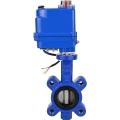 Затвор дисковый поворотный DN.ru WBV1631E-2W-Fb-H Ду50 Ру16 LUG межфланцевый, корпус - чугун QT450, диск - нержавеющая сталь AISI 304, уплотнение - EPDM, с электроприводом QT-N-003EM-O1-12VDC-У1 blue 12В