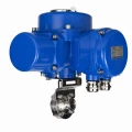 Затвор дисковый поворотный DN.ru WBV3131E-2W-C-H Ду100 Ру10 кламповый, корпус - пищевая нержавеющая сталь 304, уплотнение - EPDM, с электроприводом QT-N-005M-O2-380VAC-У1 с моментной муфтой и штурвалом