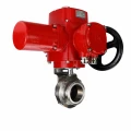 Затвор дисковый поворотный DN.ru WBV3131S-2W-C-H Ду15 Ру10 кламповый, корпус - пищевая нержавеющая сталь 304, уплотнение - Silicon, с электроприводом QT-EX-005M-O2-380VAC-У1 с моментной муфтой и штурвалом