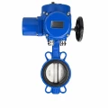 Затвор дисковый поворотный DN.ru WBV3432V-2W-Fb-H Ду200 Ру16, корпус - углеродистая сталь WCB, диск - нержавеющая сталь 316L, уплотнение - VITON, с электроприводом QT-N-030M-O2-380VAC-У1