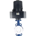 Затвор дисковый поворотный DN.ru WBV3434Pf-2W-Fb-H Ду100 Ру16 корпус - углеродистая сталь WCB, диск - углеродистая сталь WCB, футерованный PTFE, уплотнение - PTFE, с электроприводом четвертьоборотным DN.ru QTSA-N-007EM-O0-220VAC с пружинным возвратом