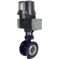 Затвор дисковый поворотный с тройным эксцентриситетом DN.ru WBV3EX-3431M-1W-F-ISO Ду100 Ру25 фланцевый, корпус - углеродистая сталь WCB, уплотнение - METAL, с электроприводом четвертьоборотным DN.ru QTSA-N-020EM-O0-220VAC с пружинным возвратом