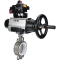 Затвор дисковый поворотный DN.ru WBV3232P-2W-Fb-H Ду125 Ру16, корпус - нержавеющая сталь 316L, диск - нержавеющая сталь 316L, уплотнение - PTFE, с пневмоприводом PA-DA-105-1 двойного действия, пневмораспределителем 4М310-08 220В NAMUR, БКВ APL-410N EX