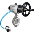 Затвор дисковый поворотный DN.ru WBV3232P-2W-Fb-H Ду125 Ру16, корпус - нержавеющая сталь 316L, диск - нержавеющая сталь 316L, уплотнение - PTFE, с пневмоприводом PA-DA-105-1 двойного действия, с пневмораспределителем 4V320-10 220В