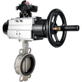 Затвор дисковый поворотный DN.ru WBV3232V-2W-Fb-H Ду150 Ру16, корпус - нержавеющая сталь 316L, диск - нержавеющая сталь 316L, уплотнение - Viton, с пневмоприводом PA-DA-105-1 двойного действия, с БКВ APL-210N