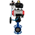Затвор дисковый поворотный DN.ru WBV1413E-2W-Fb-H Ду150 Ру16, корпус - чугун GGG50, диск - чугун GGG40, EPDM, с пневмоприводом PA-DA-105, с пневмораспределителем 4M310-08 24В, с БКВ APL-410N EX, с ручным дублером MON3-700-T38-ISO, с БПВ AFC2000