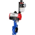 Затвор дисковый поворотный DN.ru WBV1132N-2W-Fb-H Ду40 Ру16, корпус - чугун GG25, диск - нержавеющая сталь 316L, уплотнение - NBR, с пневмоприводом DN.ru PA-SA-083 с возвратными пружинами, пневмораспределителем 4М310-08 220В NAMUR, БПВ AFC2000