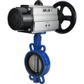 Затвор дисковый поворотный DN.ru WBV1132N-2W-Fb-H Ду125 Ру16, корпус - чугун GG25, диск - нержавеющая сталь 316L, уплотнение - NBR, с пневмоприводом DN.ru PA-DA-105-1