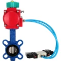 Затвор дисковый поворотный DN.ru WBV1132N-2W-Fb-H Ду100 Ру16 корпус - чугун GG25, диск - нержавеющая сталь 316L, уплотнение - NBR, с пневмоприводом PA-DA-083, пневмораспределителем 4V320-10 220В и магнитным переключателем ALS200D