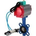 Затвор дисковый поворотный DN.ru WBV1132N-2W-Fb-H Ду40 Ру16 корпус - чугун GG25, диск - нержавеющая сталь 316L, уплотнение - NBR, с пневмоприводом PA-DA-052, пневмораспределителем 4V320-10 220В и магнитным переключателем ALS200D