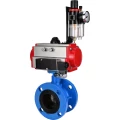 Затвор дисковый поворотный DN.ru WBV1313E-2W-F-H Ду65 Ру16 фланцевый, корпус - чугун GGG40, диск - чугун GGG40, уплотнение - EPDM, с пневмоприводом DN.ru PA-DA-105, пневмораспределителем DN.ru 4М310-08 220В NAMUR и БПВ DN.ru AFC2000