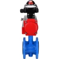 Затвор дисковый поворотный DN.ru WBV1313E-2W-F-H Ду100 Ру16 фланцевый, корпус - чугун GGG40, диск - чугун GGG40, уплотнение - EPDM, с пневмоприводом DN.ru PA-DA-105 и БКВ DN.ru APL-210N