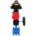 Затвор дисковый поворотный DN.ru WBV1313E-2W-F-H Ду100 Ру16 фланцевый, корпус - чугун GGG40, диск - чугун GGG40, уплотнение - EPDM, с пневмоприводом DN.ru PA-DA-105, БКВ DN.ru APL-410N EX и ручным дублером DN.ru MON1-250-T26-ISO