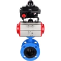 Затвор дисковый поворотный DN.ru WBV1313E-2W-F-H Ду125 Ру16 фланцевый, корпус - чугун GGG40, диск - чугун GGG40, уплотнение - EPDM, с пневмоприводом DN.ru PA-DA-130 и БКВ DN.ru APL-410N EX