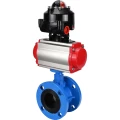 Затвор дисковый поворотный DN.ru WBV1313E-2W-F-H Ду200 Ру16 фланцевый, корпус - чугун GGG40, диск - чугун GGG40, уплотнение - EPDM, с пневмоприводом DN.ru PA-DA-140 и БКВ DN.ru APL-510N EX