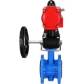 Затвор дисковый поворотный DN.ru WBV1313E-2W-F-H Ду200 Ру16 фланцевый, корпус - чугун GGG40, диск - чугун GGG40, уплотнение - EPDM, с пневмоприводом DN.ru PA-DA-140 и ручным дублером DN.ru MON2-450-T28-ISO