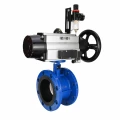 Затвор дисковый поворотный DN.ru WBV1331E-2W-F-H Ду50 Ру16 фланцевый, корпус - чугун GGG40, диск - нержавеющая сталь 304, уплотнение - EPDM, с пневмоприводом DN.ru PA-DA-105-1, 4M310-08 DC24V и AFC2000